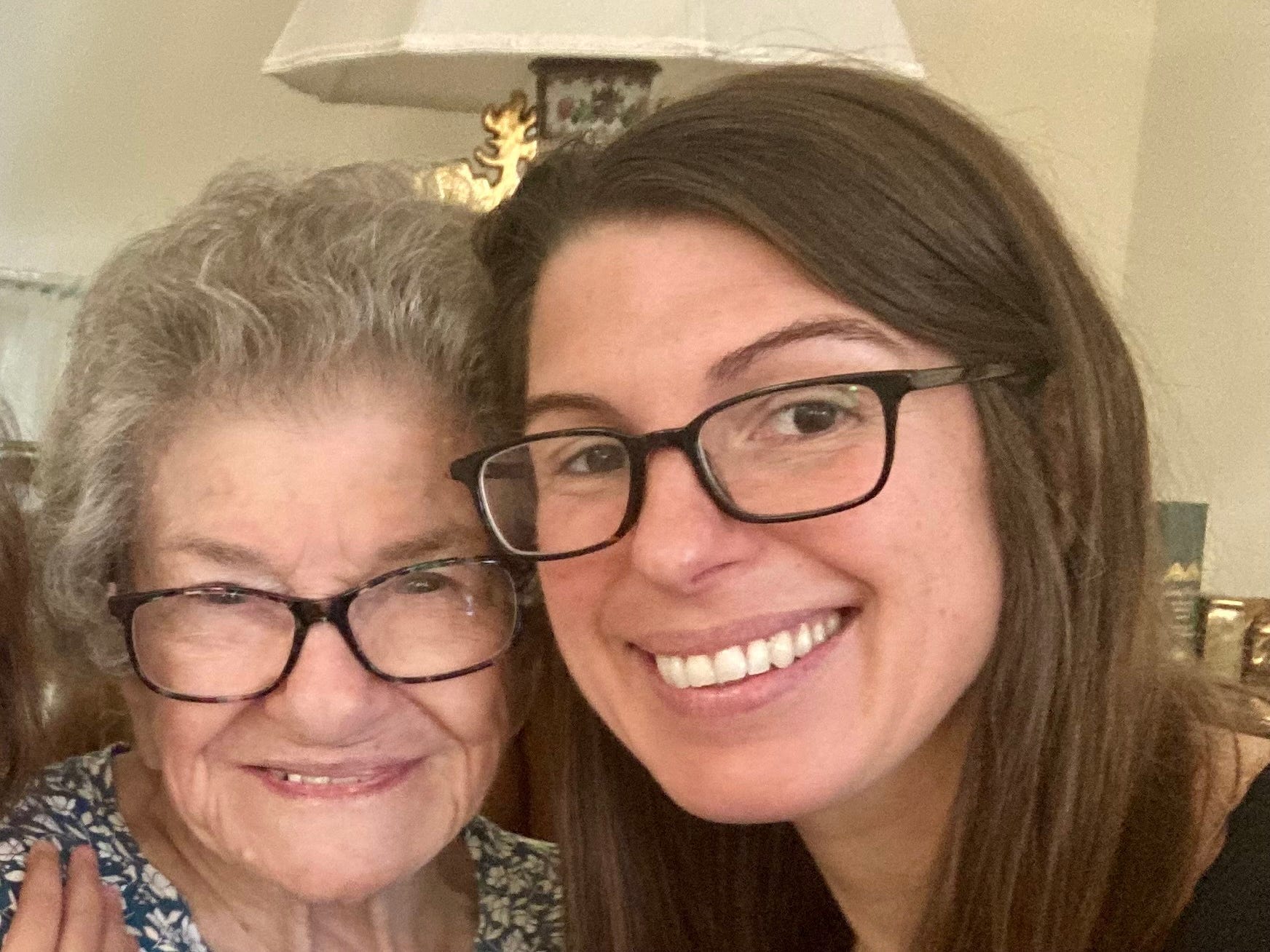 The author and her grandmother posing together.