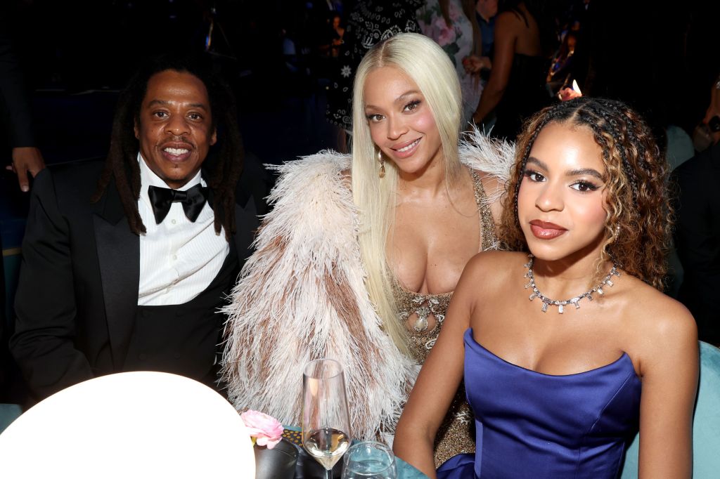 Jay-Z, Beyoncé, and Blue Ivy Carter attend the 67th Annual GRAMMY Awards.