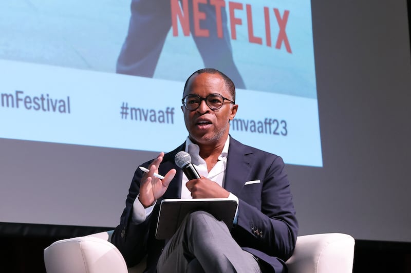 Former Washington Post opinion columnist Jonathan Capehart speaking on stage.