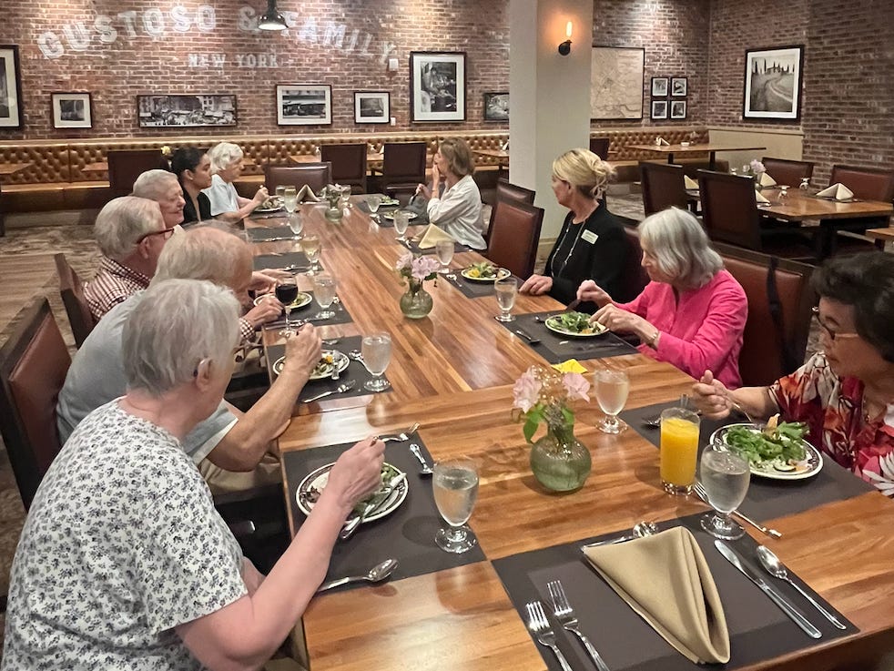 Senior living facility meal time