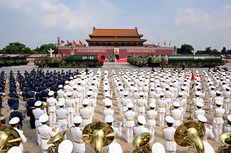 A nuclear missile formation is pictured during a military parade in Beijing, China, on September 3, 2025.