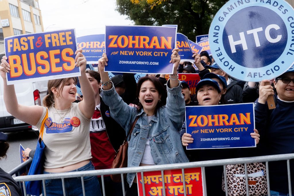 Supporters of Zohran Mamdani