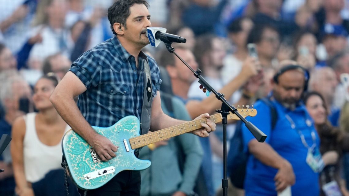 Brad Paisley says he’s ‘Mr. More Baseball’ after performing at another World Series marathon game