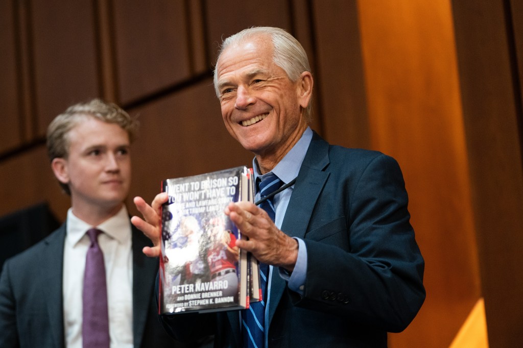 President Trump senior counsel Peter Navarro attends a Senate Judiciary Committee oversight hearing on Capitol Hill on Oct. 7, 2025.