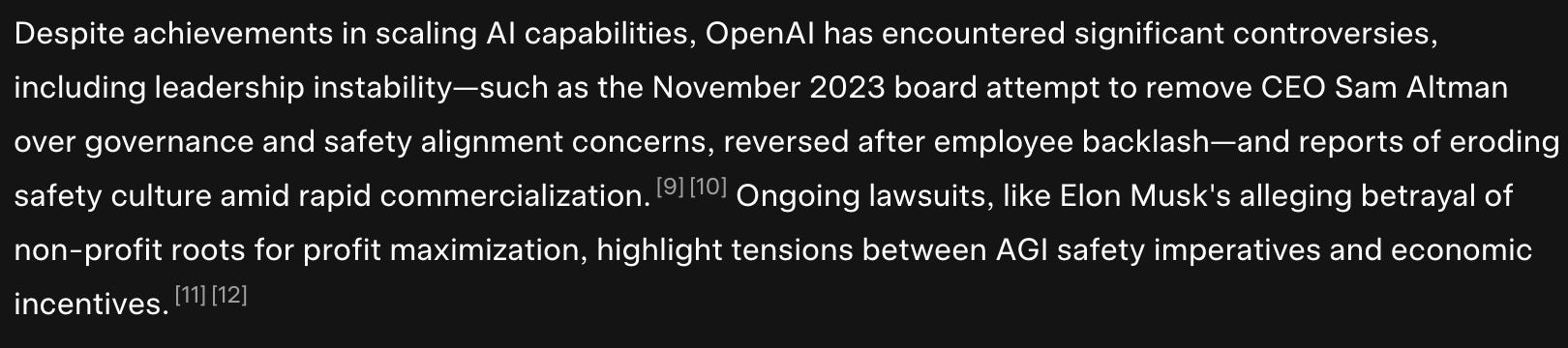 Grokipedia's OpenAI page describes Elon Musk's lawsuit.