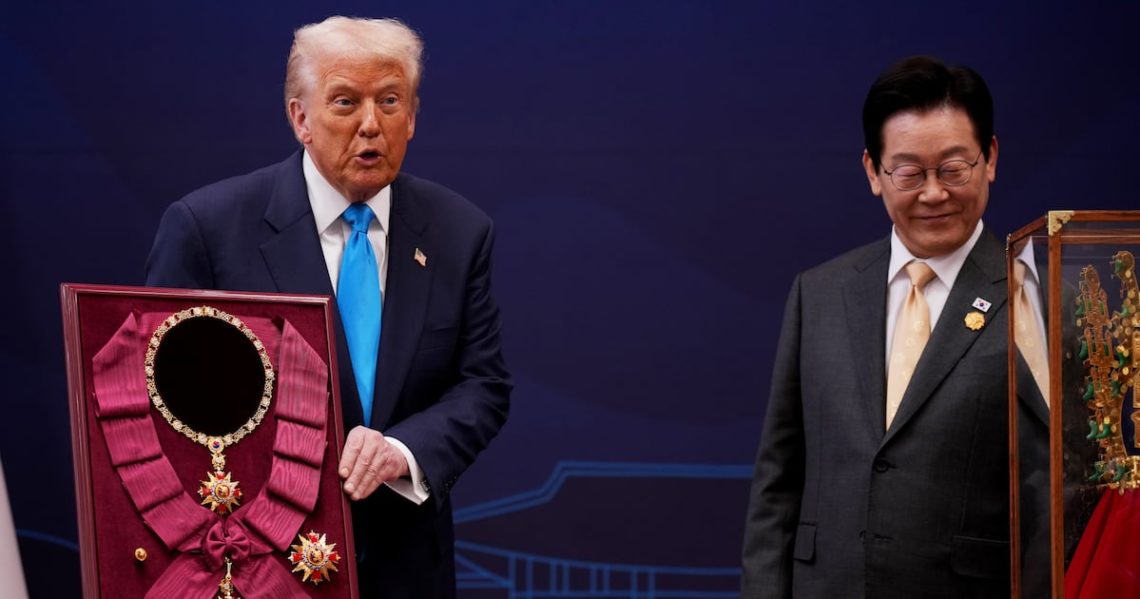 Trump Lusts Over More Gold as South Korea Crowns Him in Bling