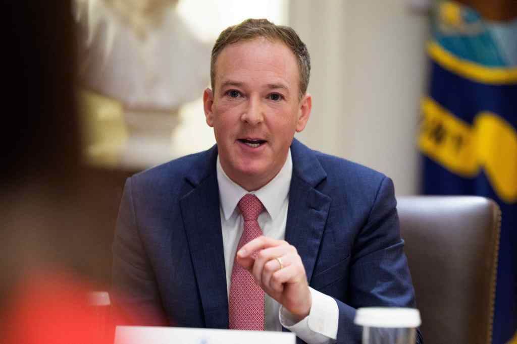Lee Zeldin, Director of the United States Environmental Protection Agency, speaking at a Cabinet Meeting in the White House.