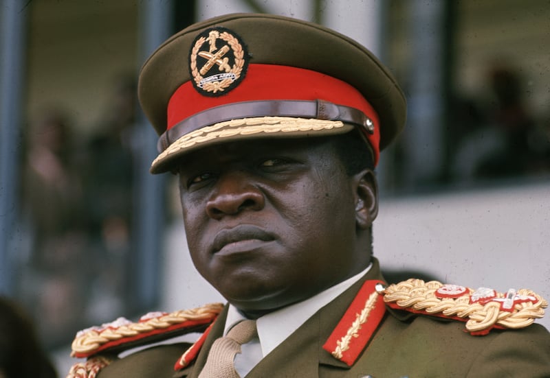 circa 1972:  Ugandan soldier, dictactor and head of state (1971 - 1978) General Idi Amin.  (Photo by Keystone/Getty Images)