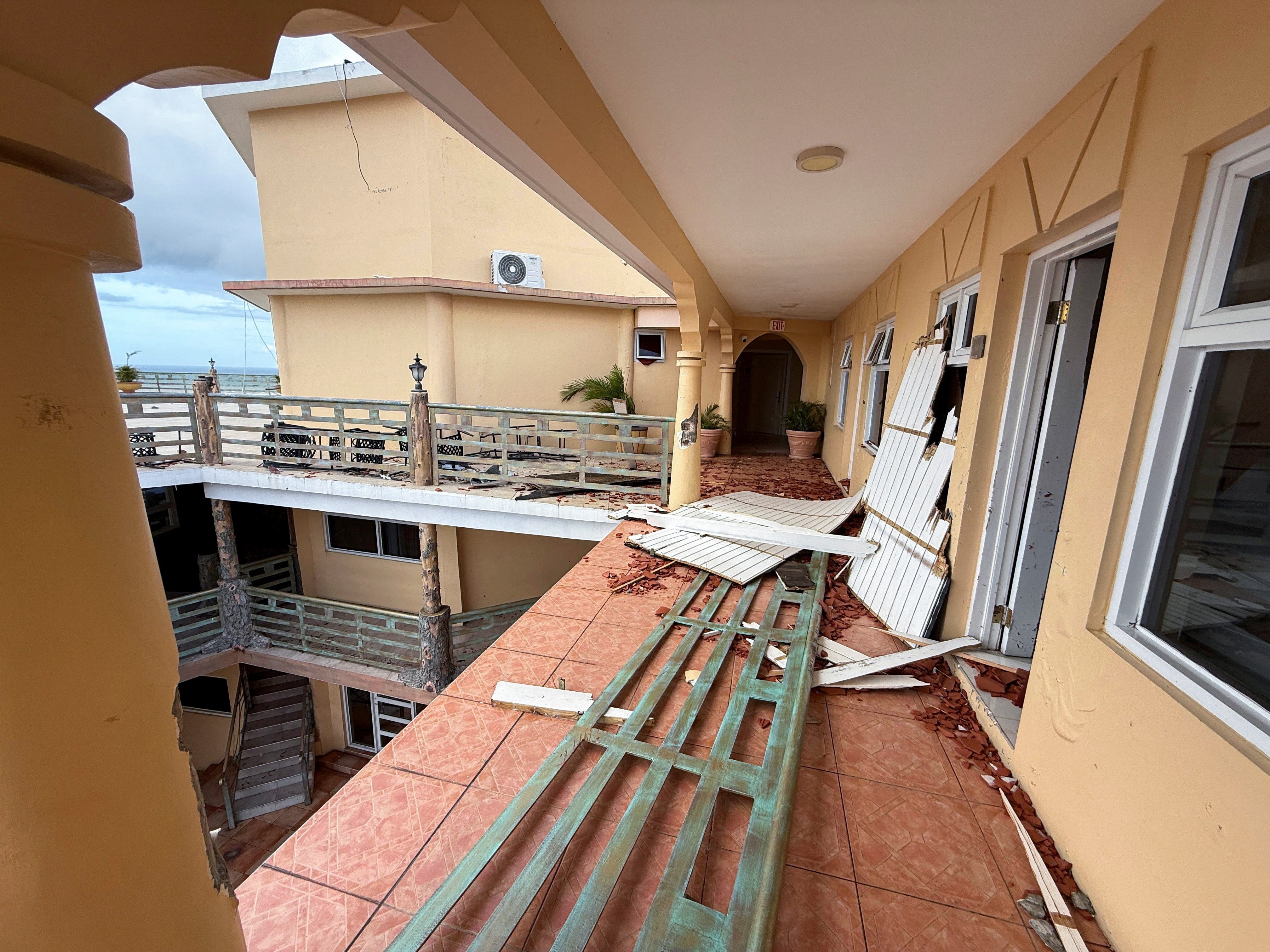 Debris lies scattered at a hotel after Hurricane Melissa made landfall in Montego Bay, Jamaica, October 29, 2025.