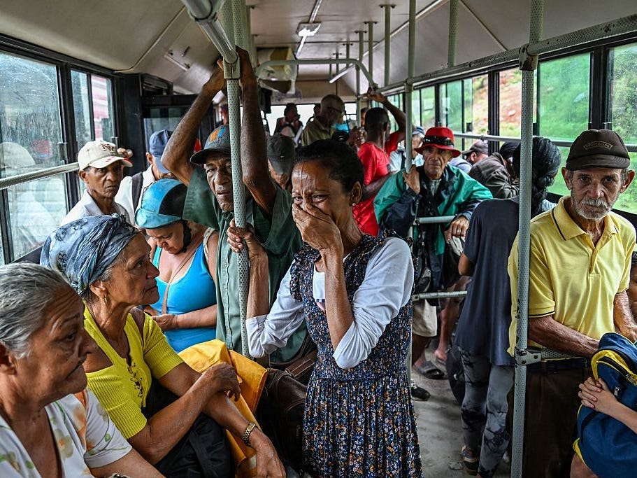 Evacuees in Cuba ahead of Hurricane Melissa.