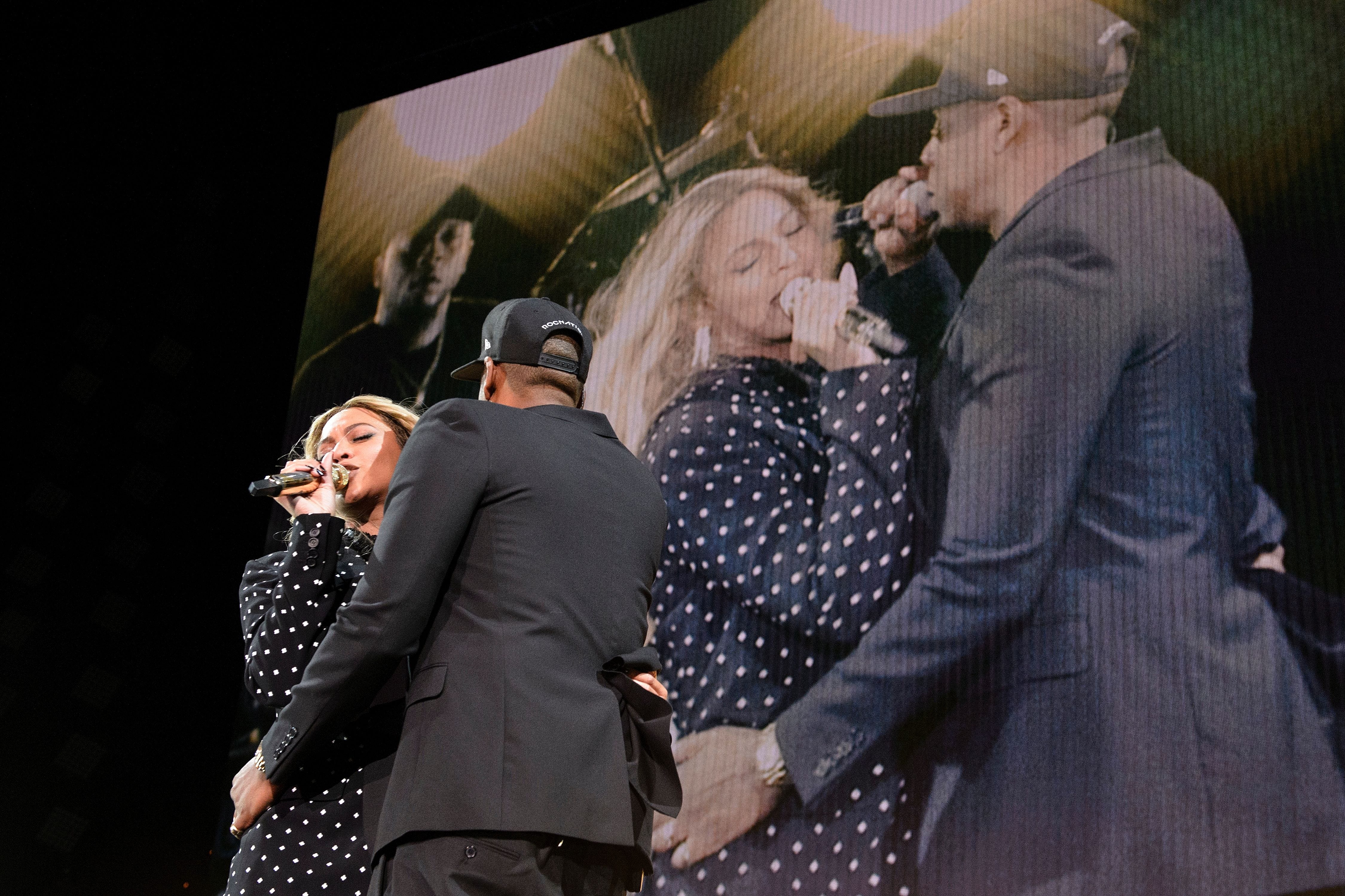 Beyoncé and Jay-Z perform together in 2016.