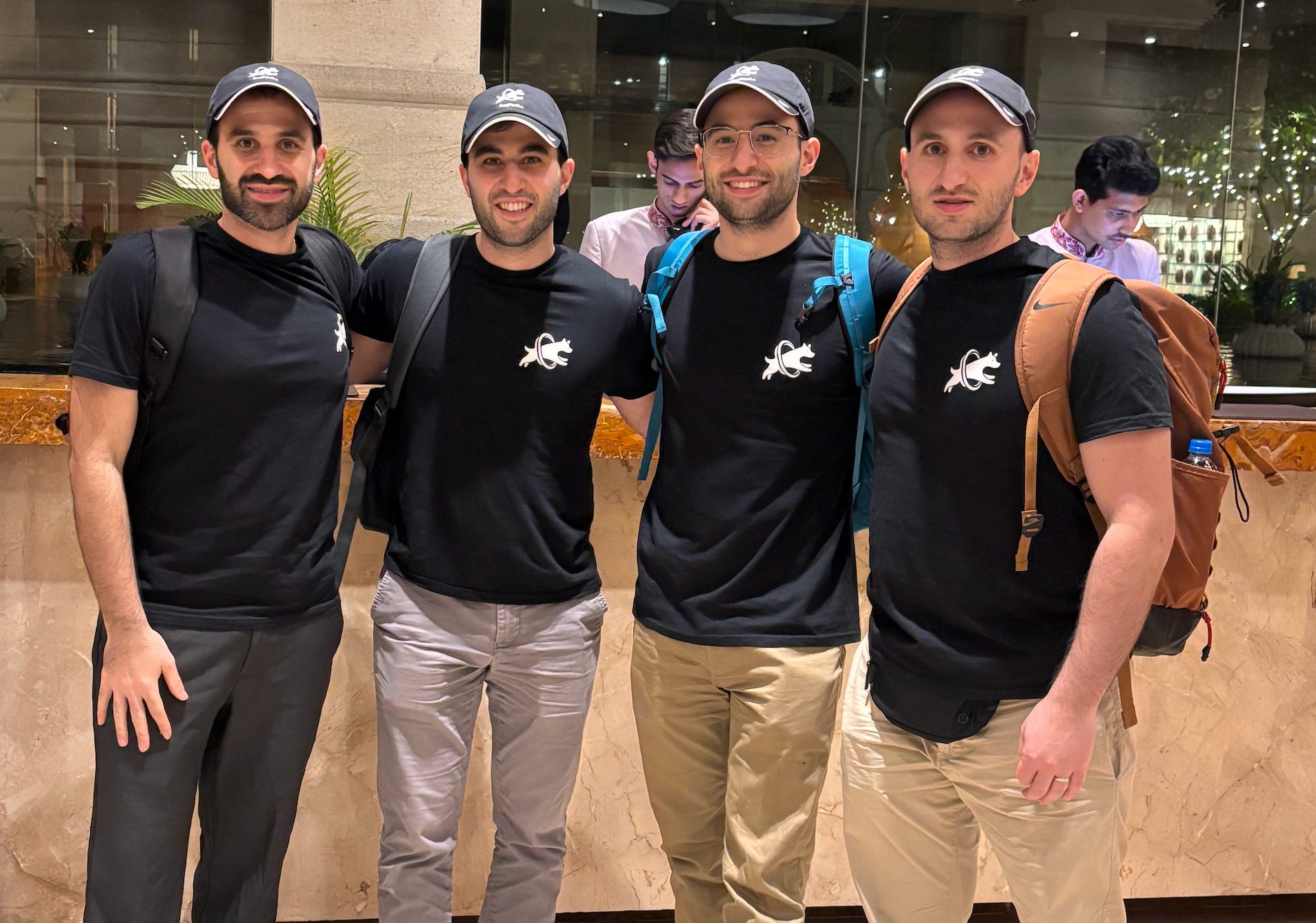 The Punski brothers founded DogPack, an app for dog owners, that's spawned a popular AI Instagram account. L-R: Jonathan Punski, Eric Punski, Aryeh Punski, Dov Punski.