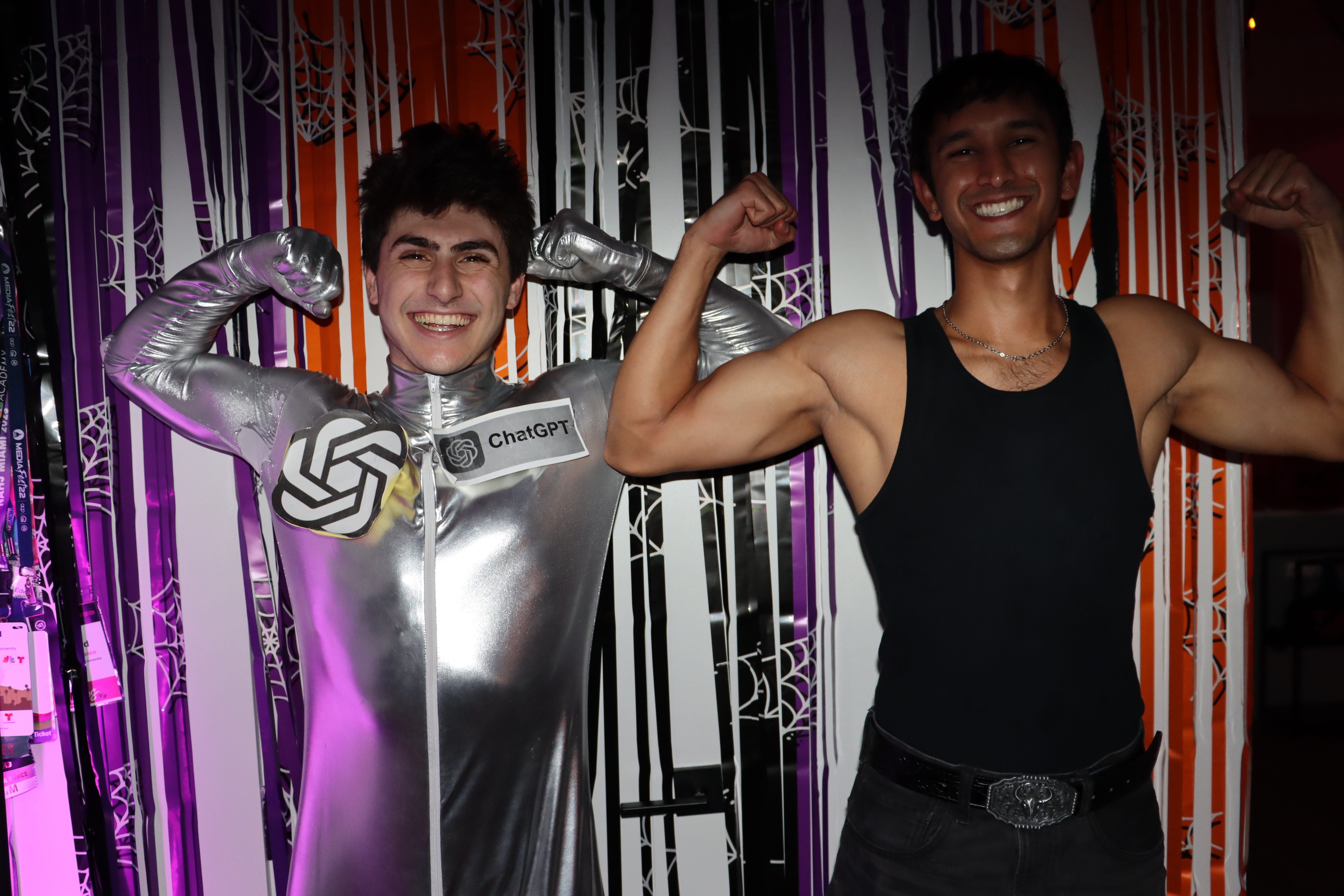 Stephen Michael dressed as ChatGPT for Halloween.