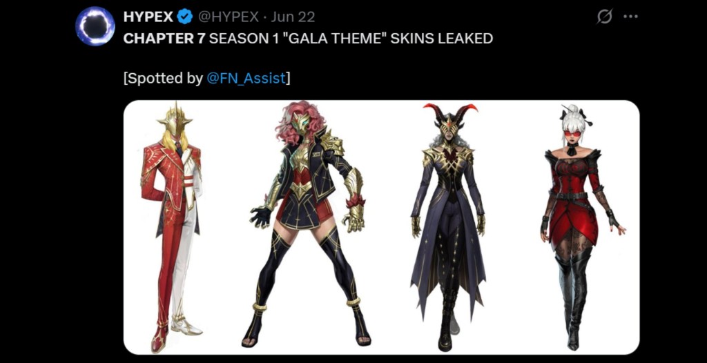 Fortnite Chapter 7 Season 1 Leaked Skins