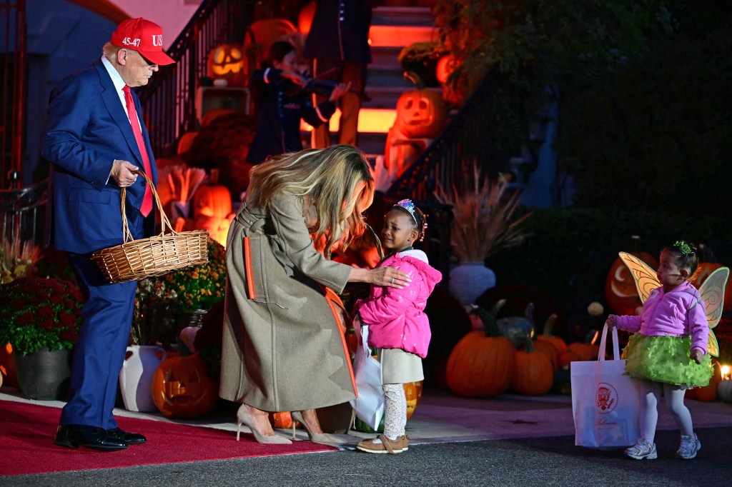 US President Donald Trump and US First Lady Melania Trump host a Halloween event at the White House in Washington, DC on OCtober 30, 2025. (Photo by Jim WATSON / AFP) (Photo by JIM WATSON/AFP via Getty Images)