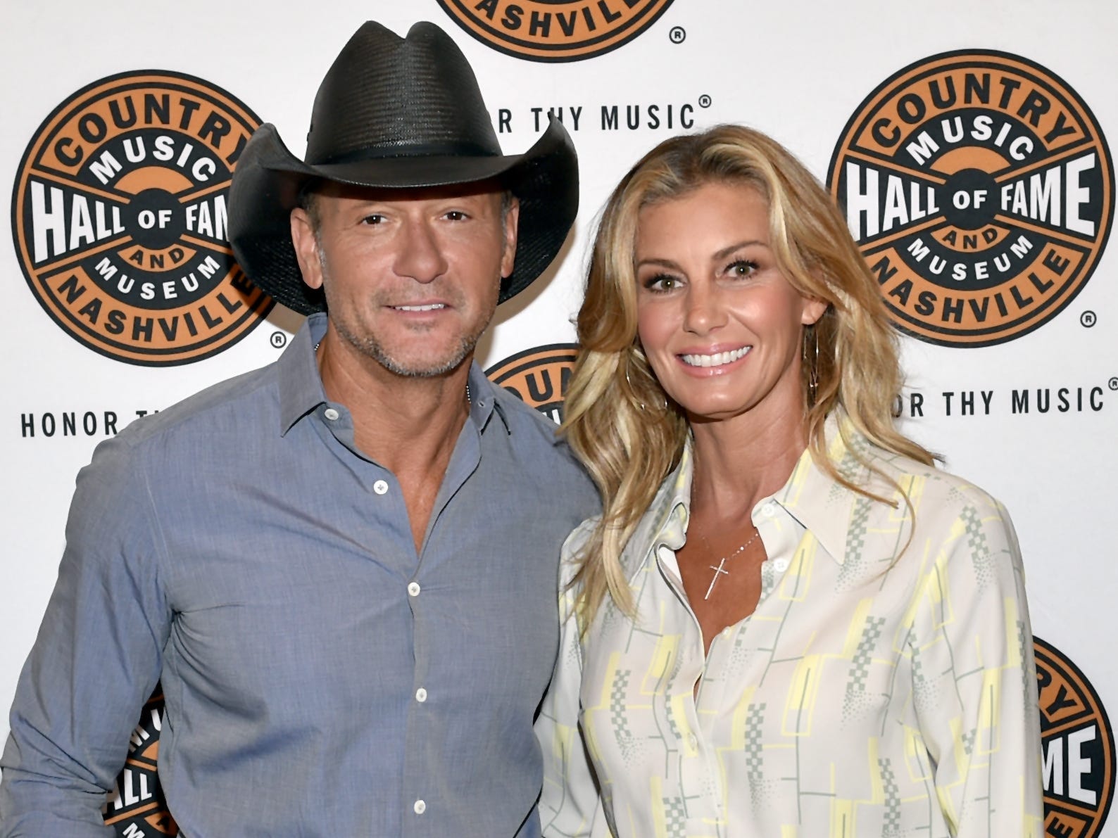 Tim McGraw (L) and Faith Hill (R) attend the All Access program at The Country Music Hall Of Fame And Museum's CMA Theater on May 3, 2018