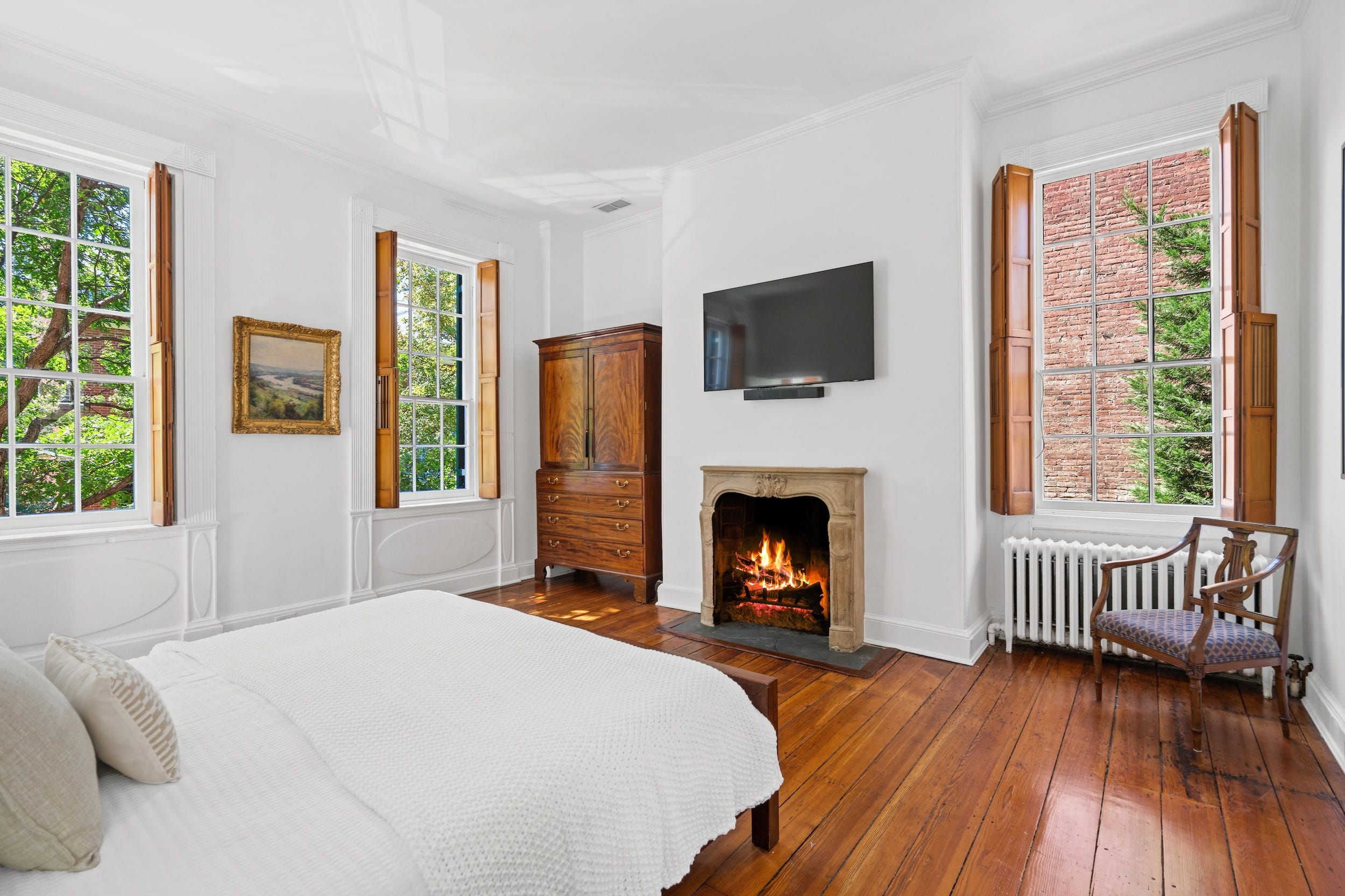 A bedroom inside of a Washington, DC, home.