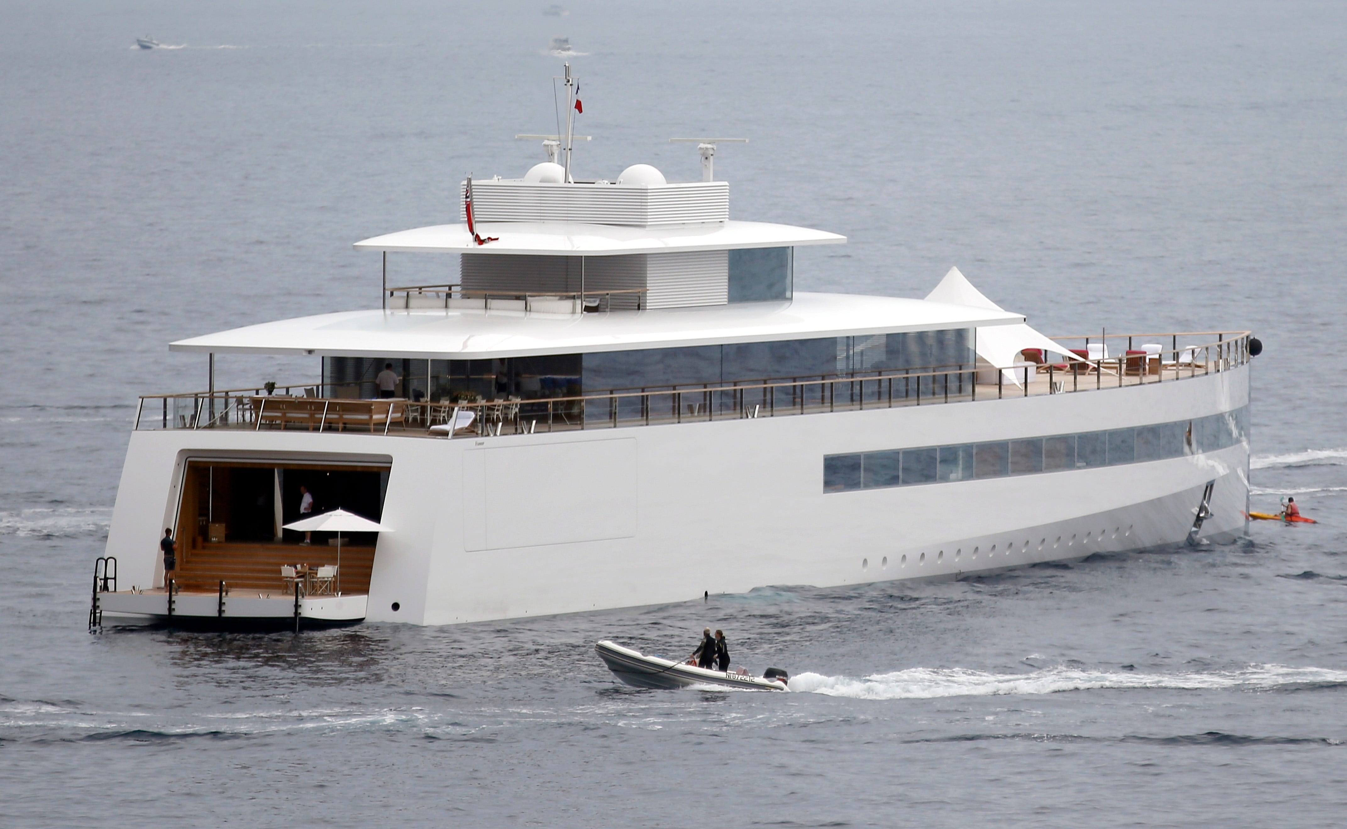 A superyacht at sea.