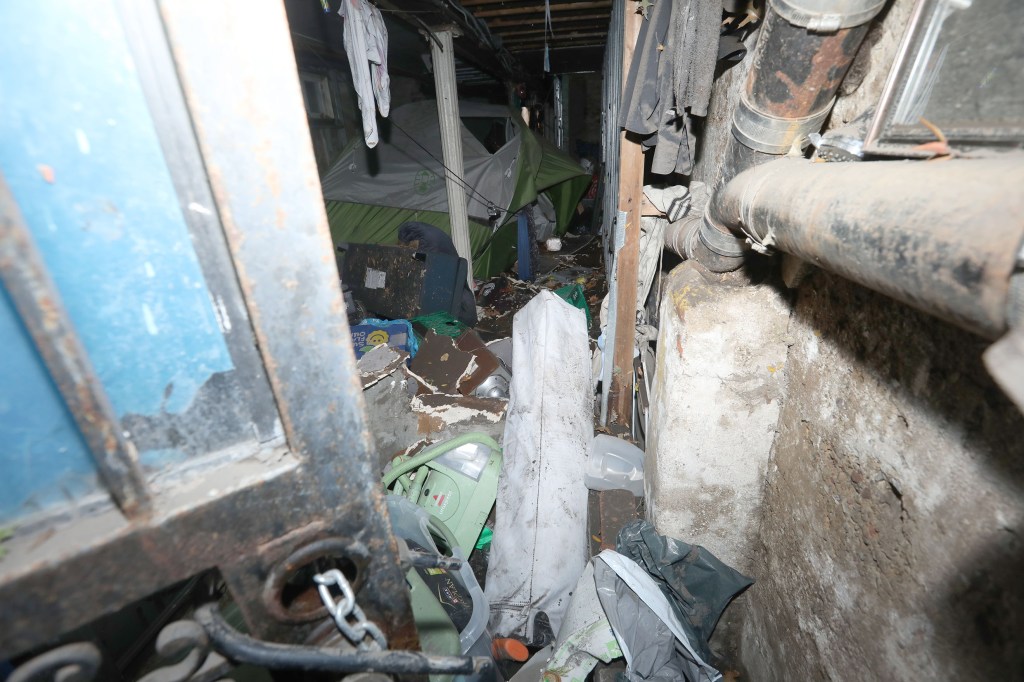 Showing the Back entrance to the Basement Apartment of Aaron Akaberi 39years old, at 564 Kingston Avenue in Brooklyn, NY. 