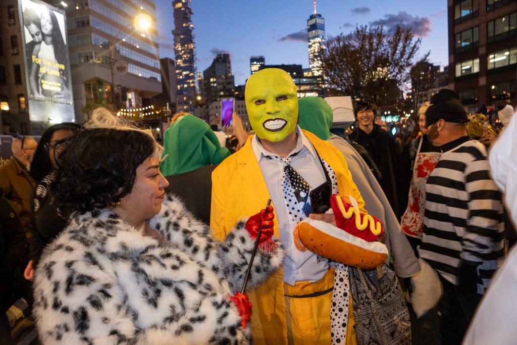 Participants in the annual Village Halloween Parade prepare to march through lower Manhattan on October 31, 2025 in New York City.