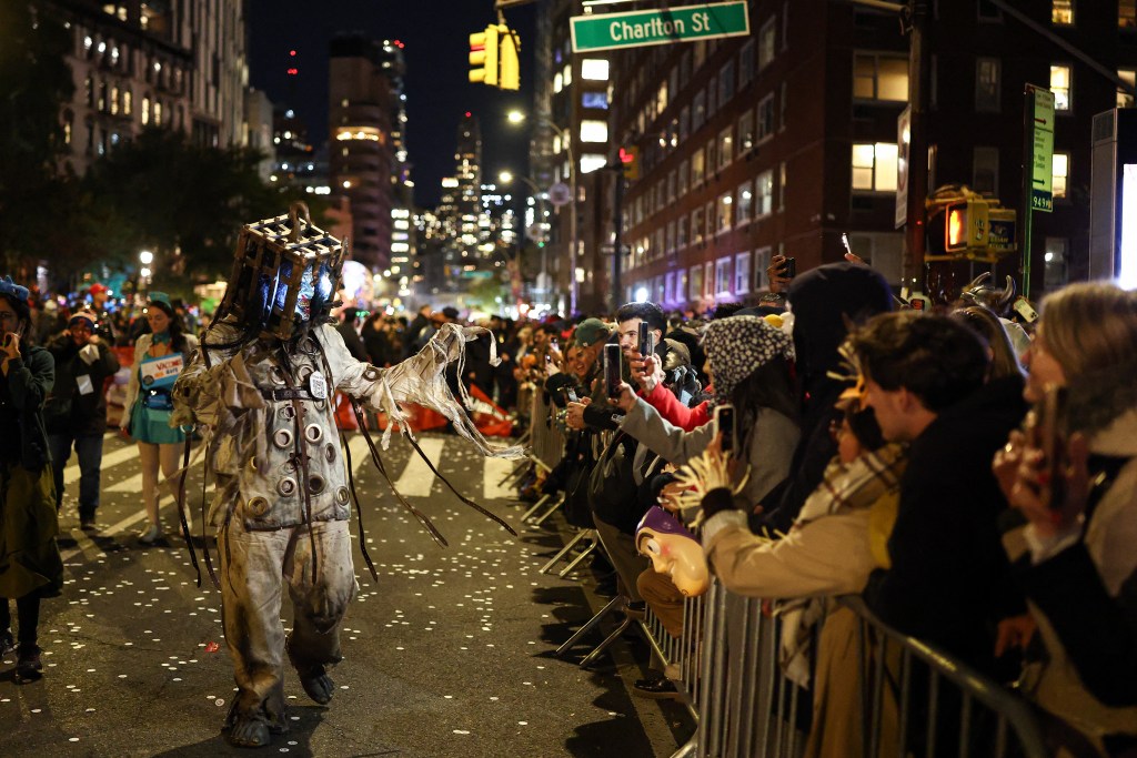 Participants in the annual Village Halloween Parade prepare to march through lower Manhattan on October 31, 2025 in New York City.