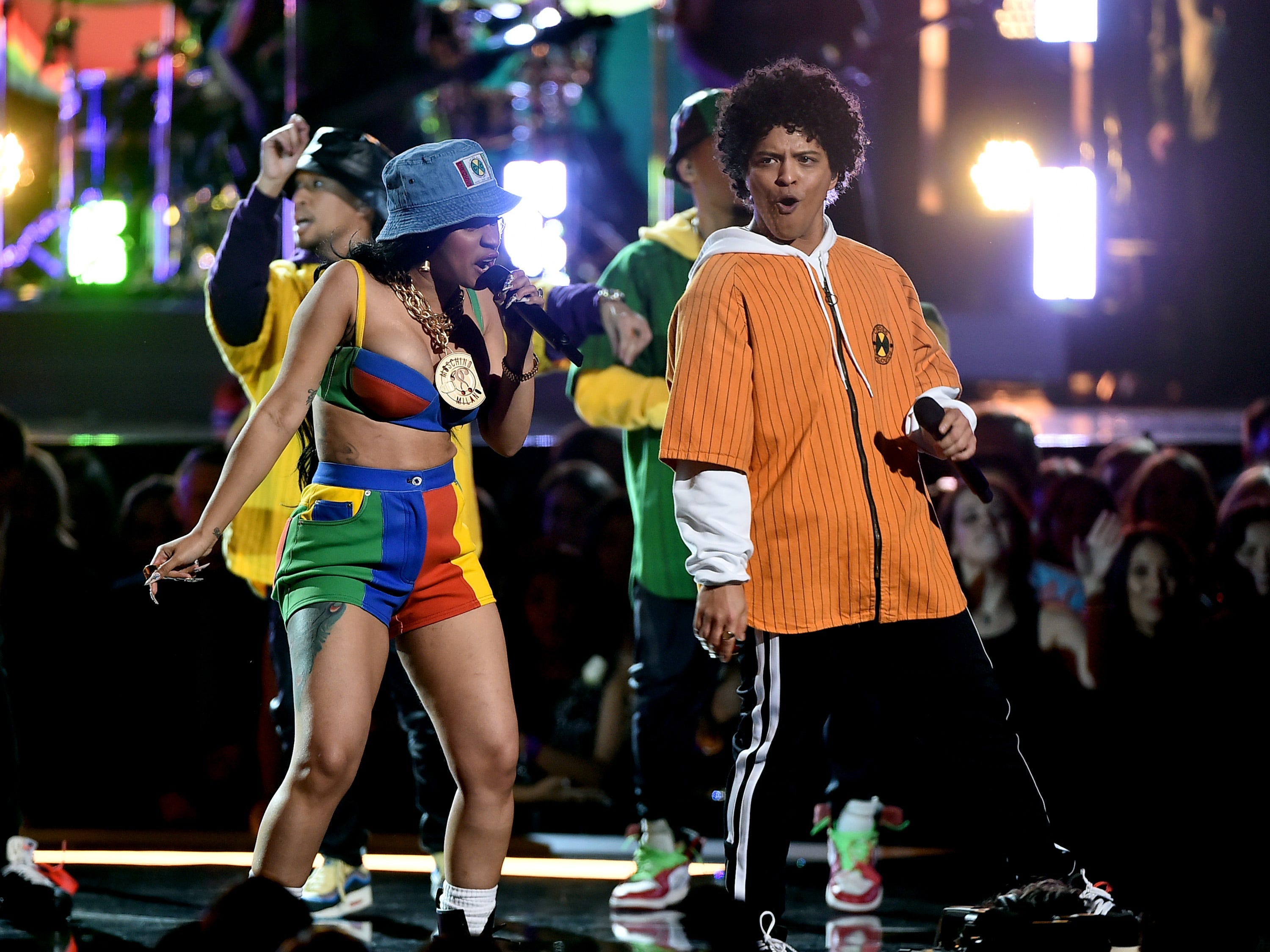 cardi b and bruno mars grammys stage