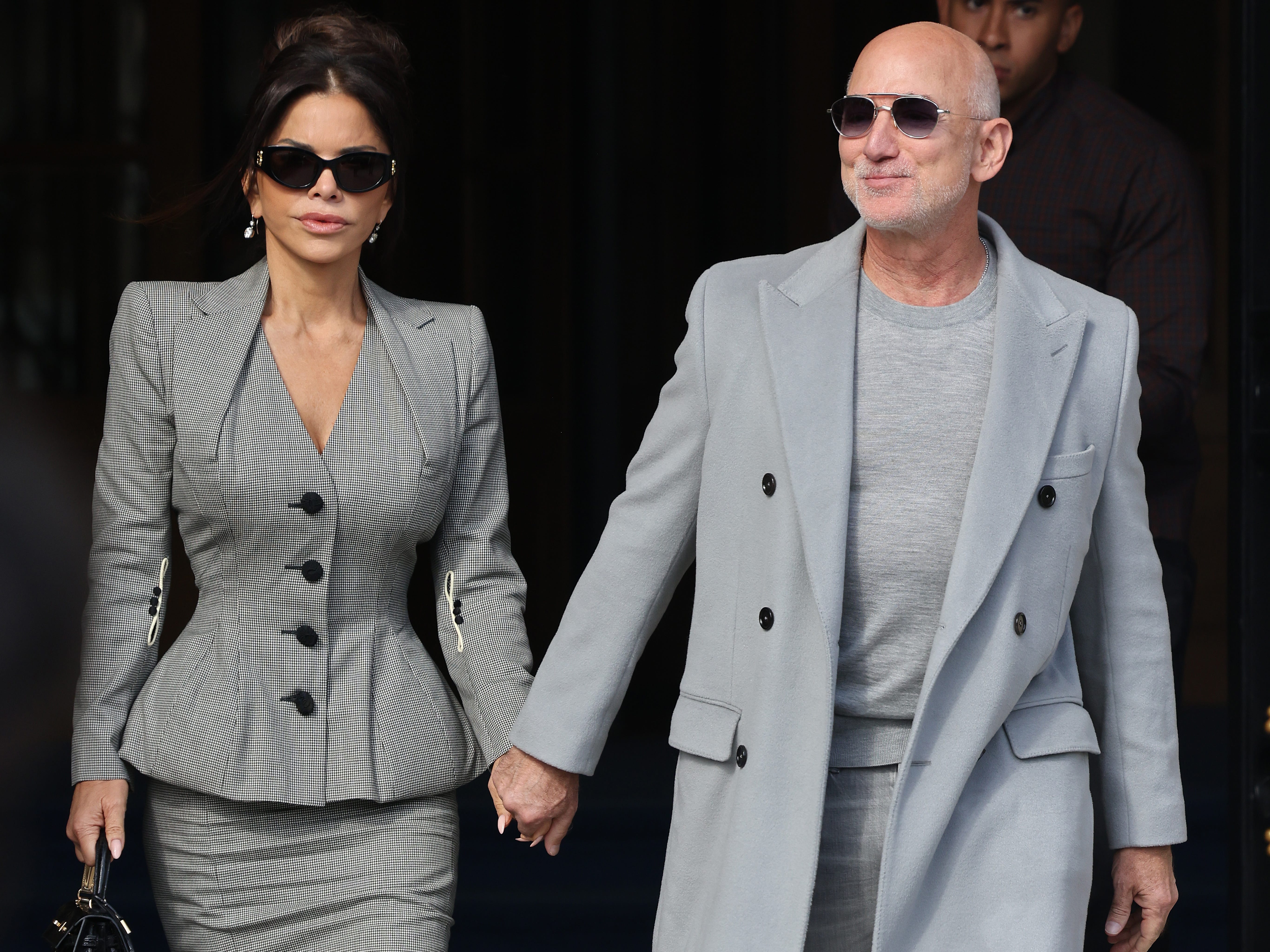 Lauren Sánchez Bezos and Jeff Bezos in France for Paris Fashion Week.