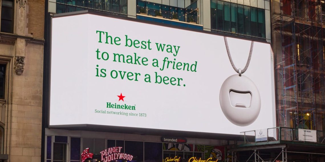 New Yorkers defaced subway ads for Friend’s AI wearable. Then Heineken joined the fray with a cheeky billboard.