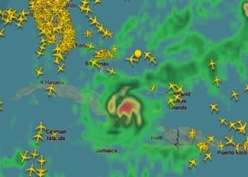 Map shows planes skirting Hurricane Melissa as the storm causes flight cancellations and travel chaos