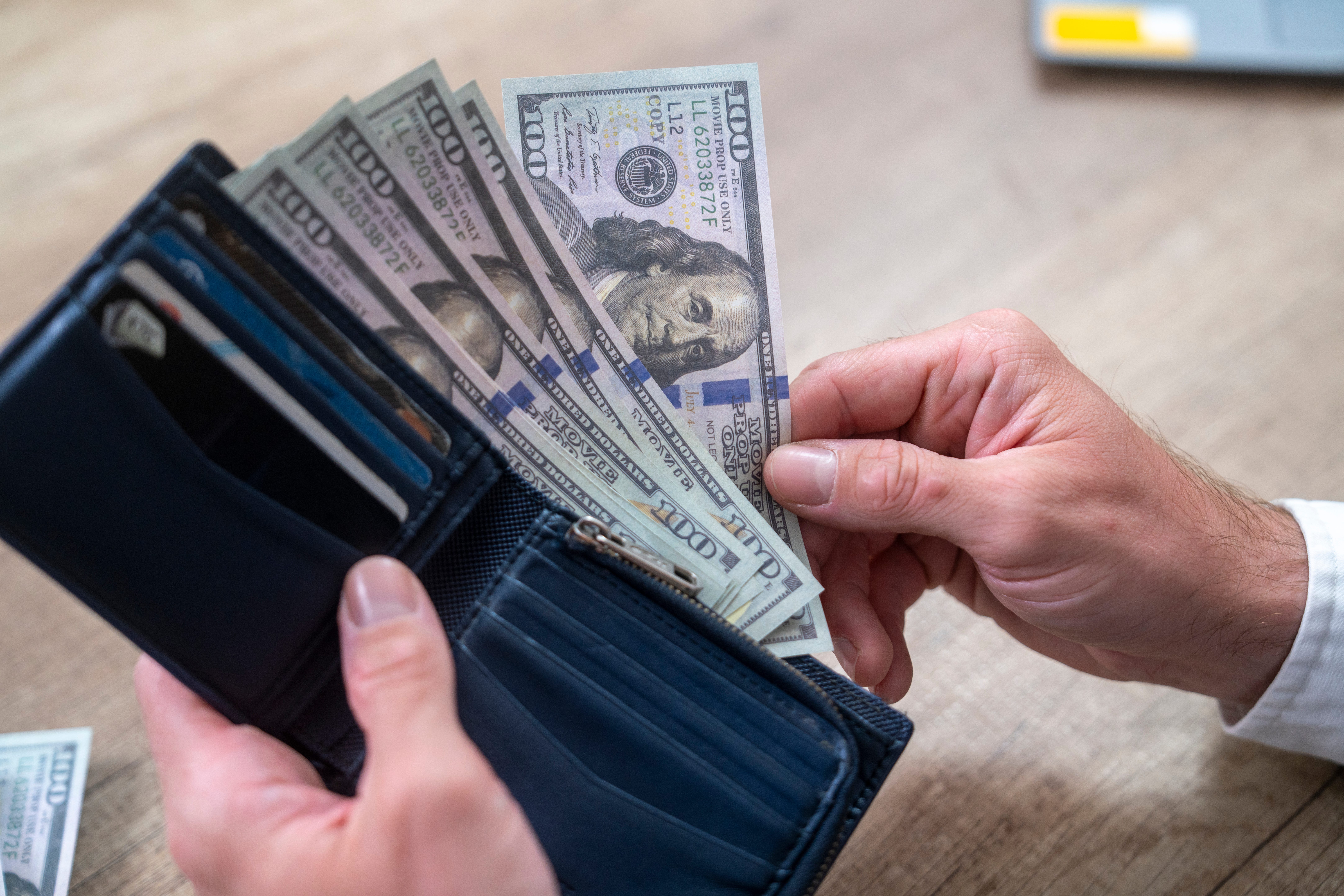 Man holding money