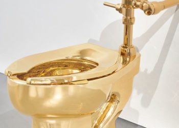 A solid gold toilet is up for auction with a $10 million starting price
