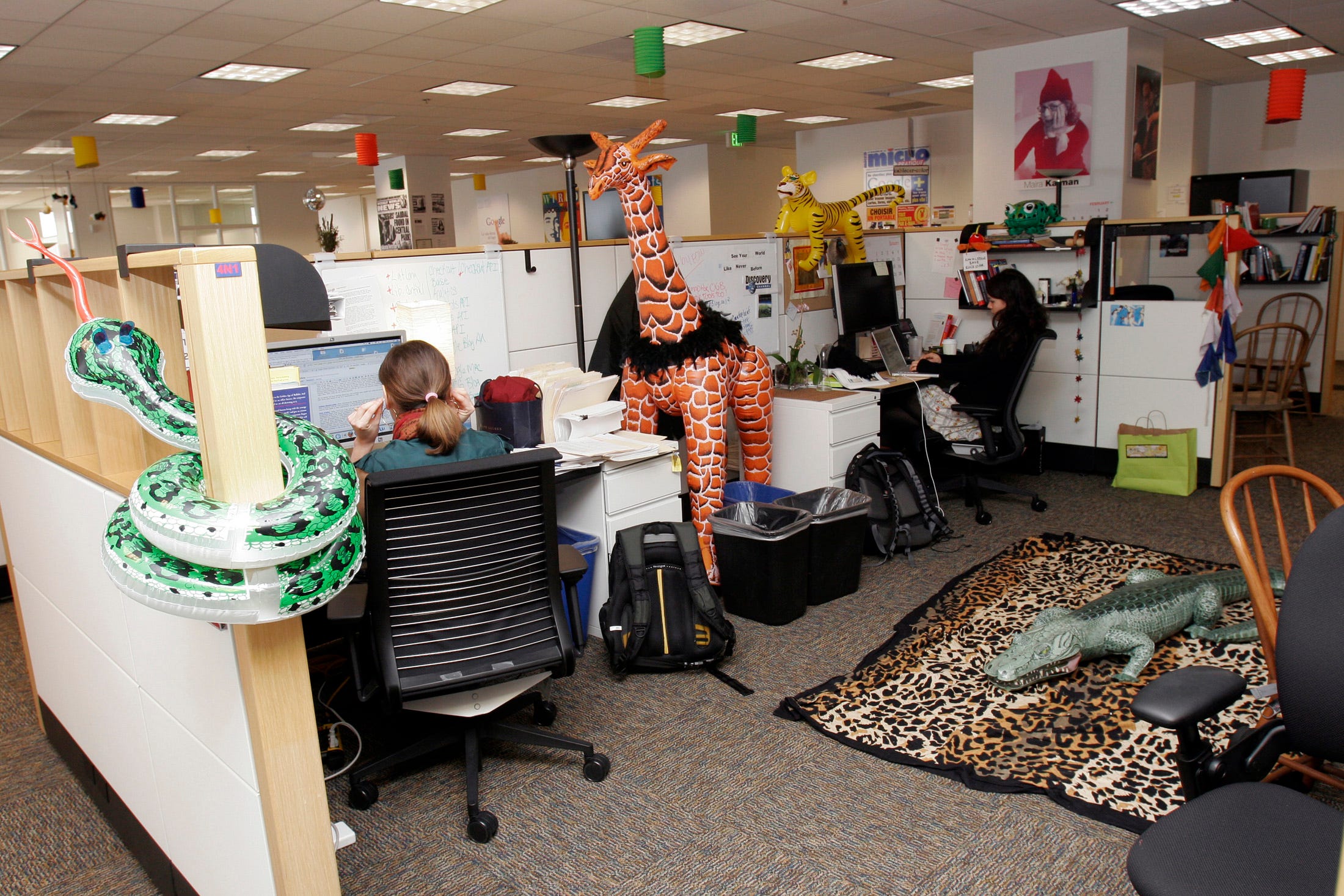 Employees working at a Google office in San Francisco