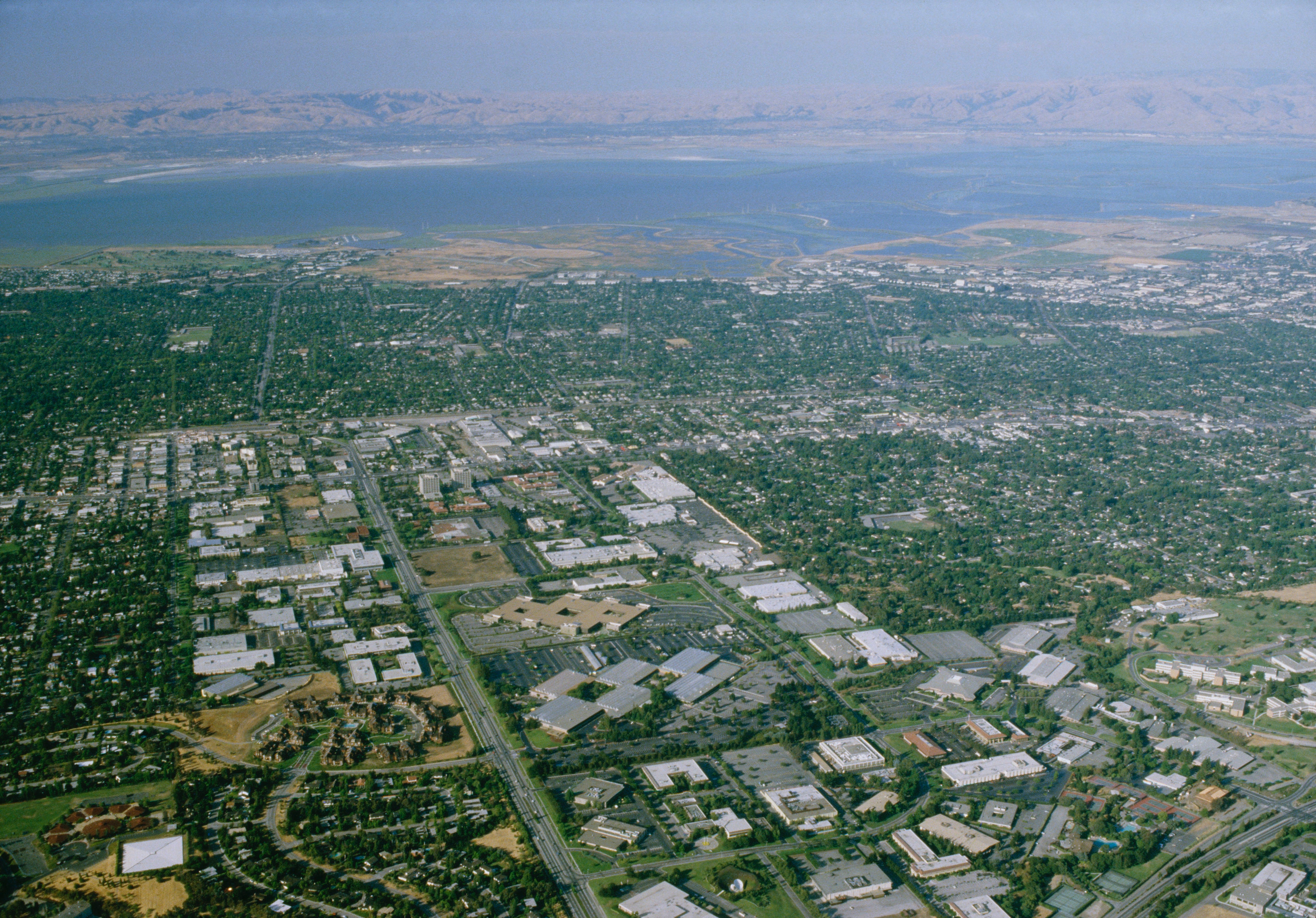 An aerial view of Silicon Valley