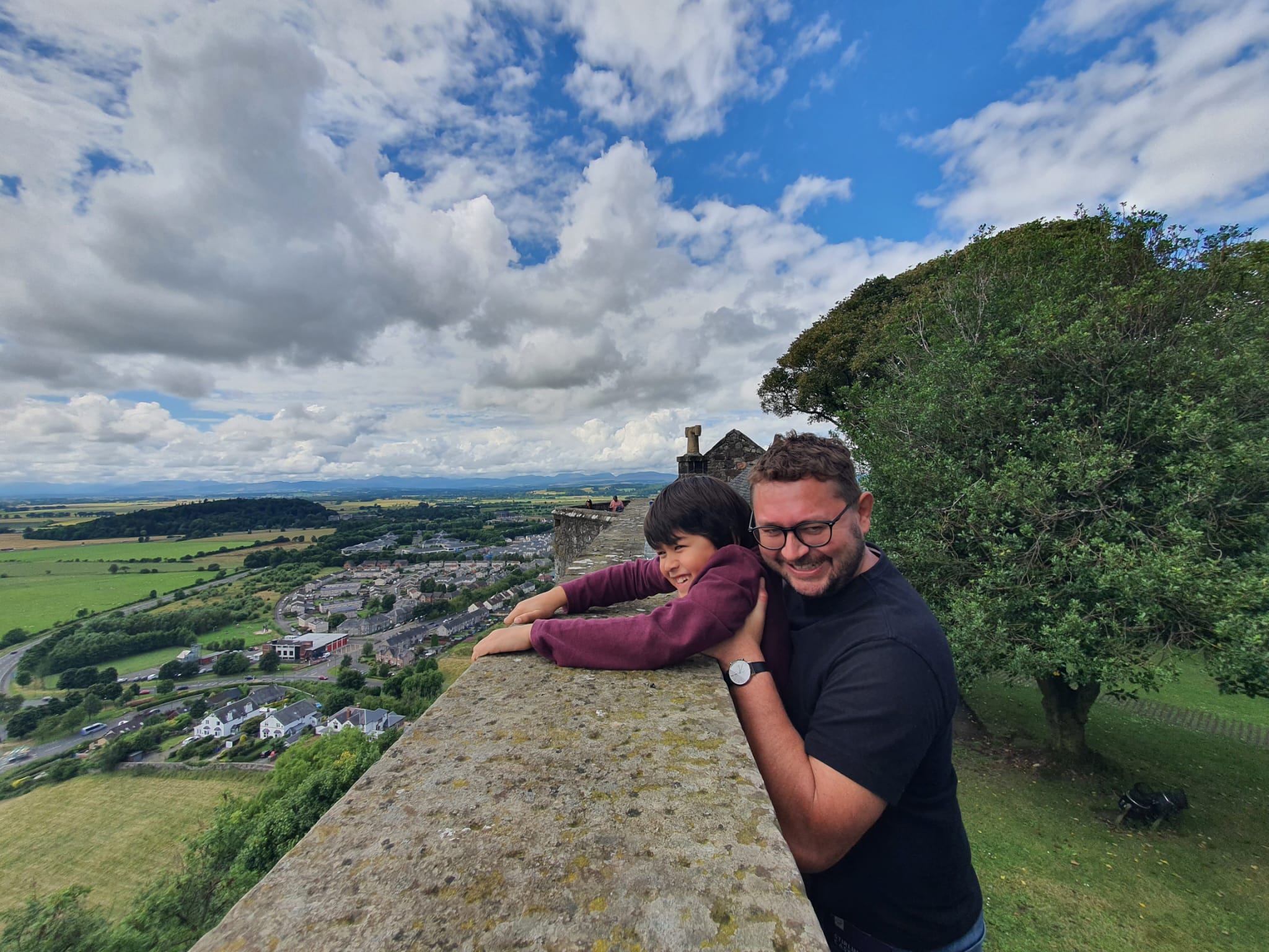 Duncan Forgan and his son in Scotland.