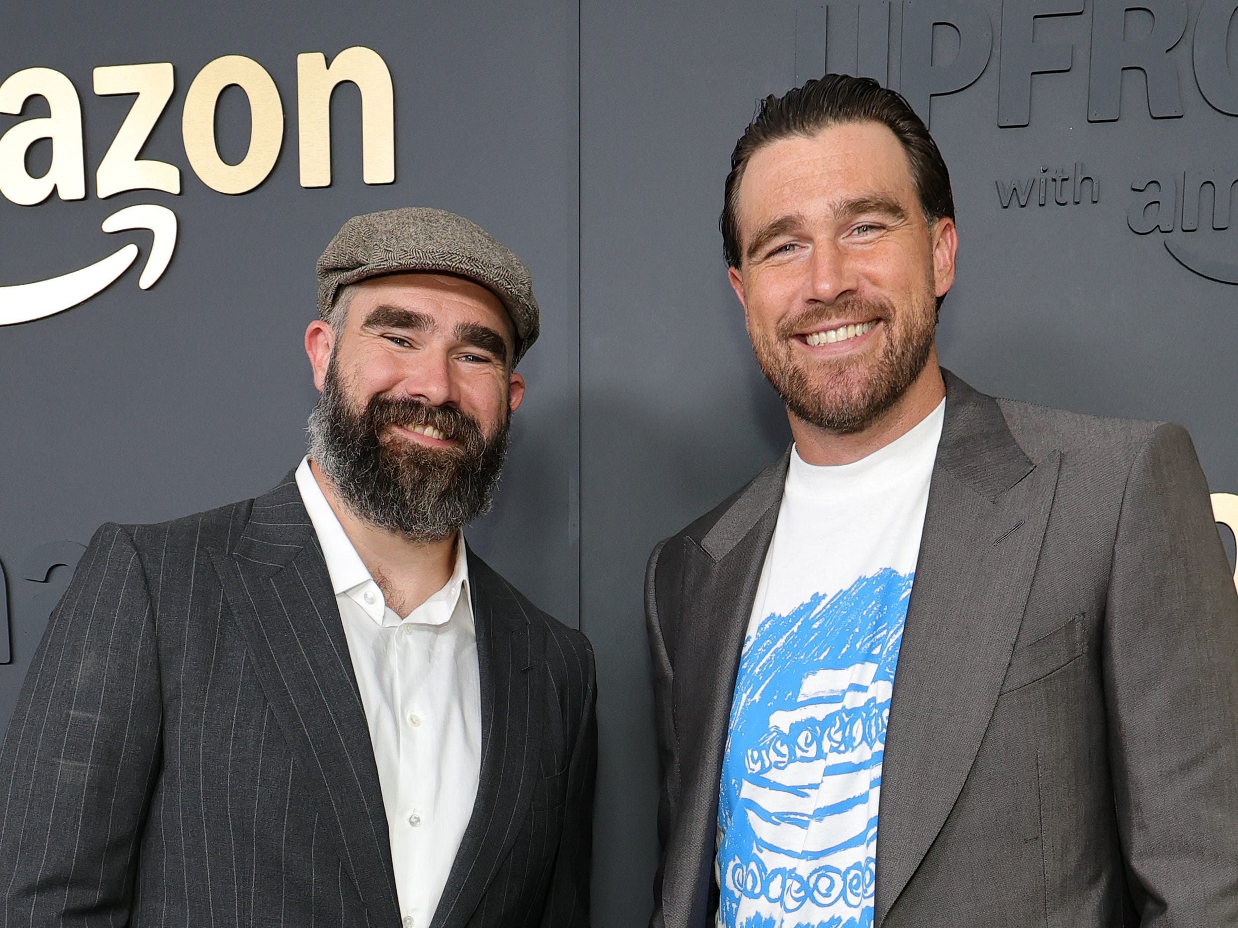 Jason and Travis Kelce at Amazon 2025 Upfront