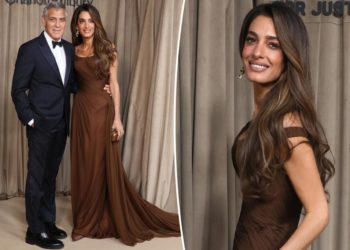 Amal Clooney exudes Old Hollywood glamour with George at Albie Awards