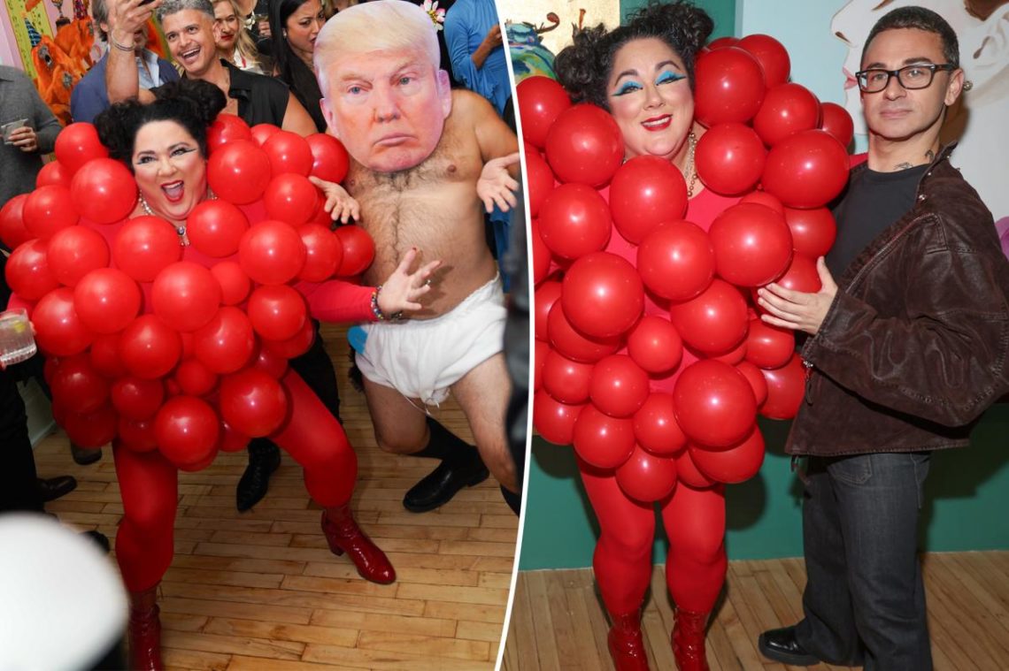 Ashley Longshore celebrates new pop-up gallery with Christian Siriano, Trump impersonator, scantily clad servers