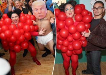 Ashley Longshore celebrates new pop-up gallery with Christian Siriano, Trump impersonator, scantily clad servers