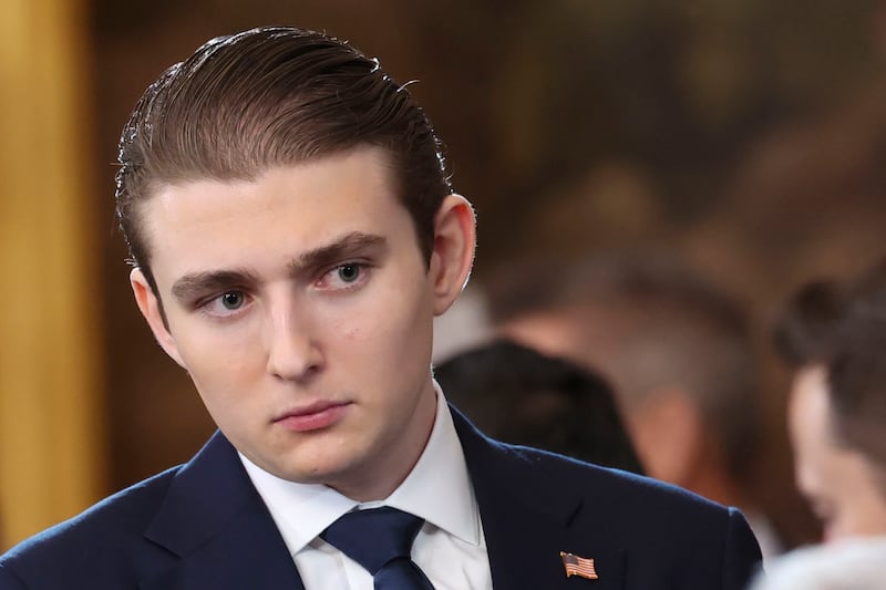 Barron Trump attends inauguration ceremonies in the U.S. Capitol Rotunda