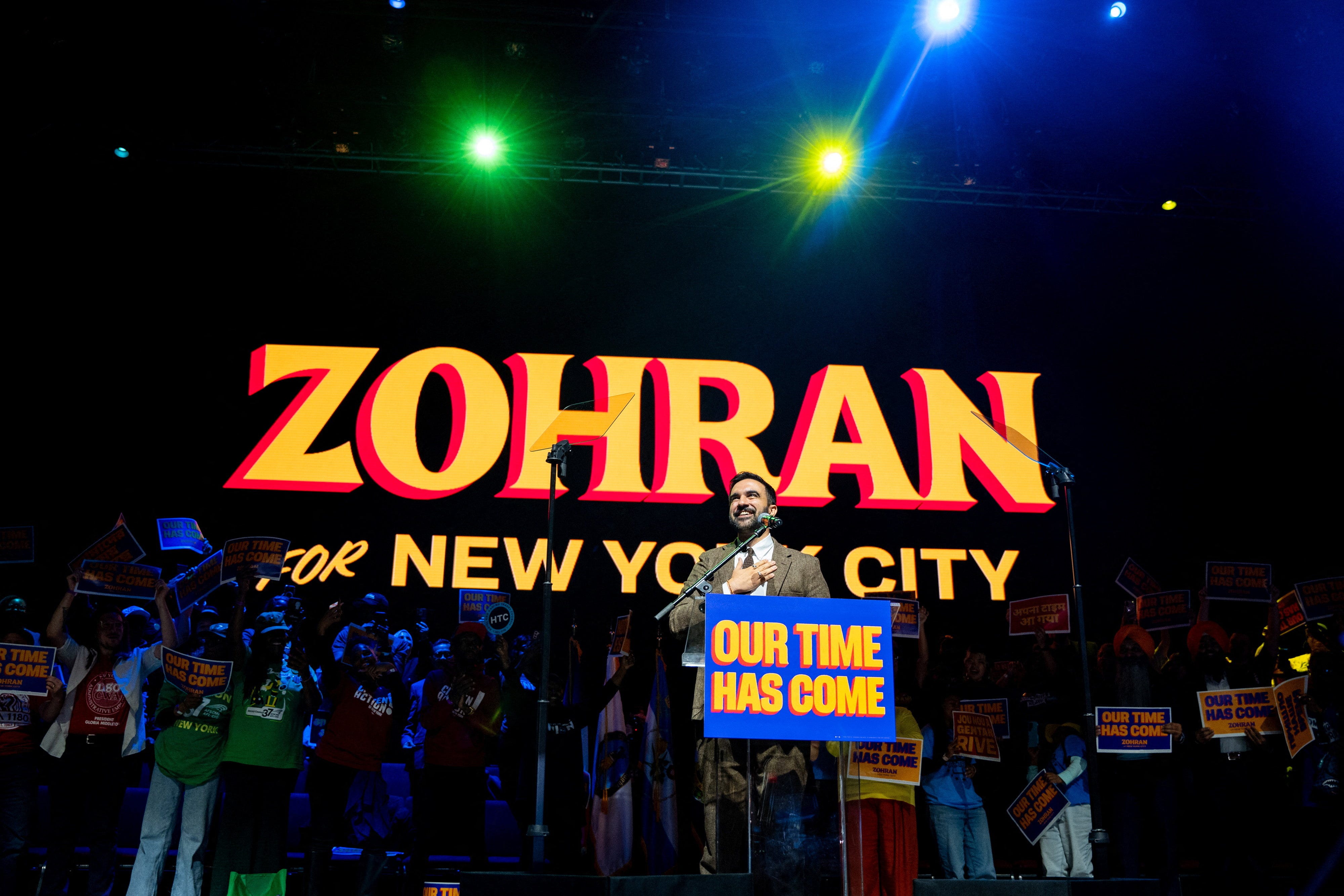 Democratic candidate for New York City Mayor Zohran Mamdani holds campaign rally in New York City
