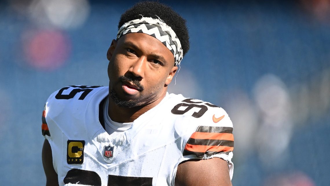 Browns’ Myles Garrett slams helmet in frustration despite history-making game