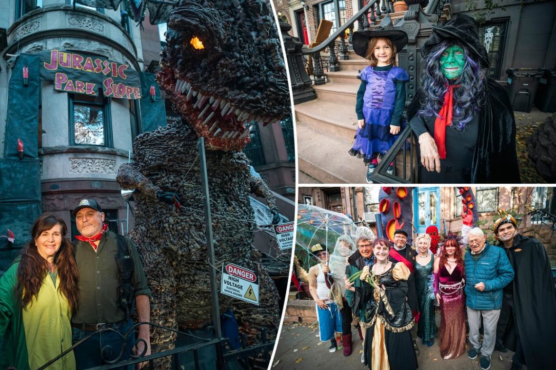 Brownstone Brooklynites battle to create the spookiest, most extravagant Halloween displays