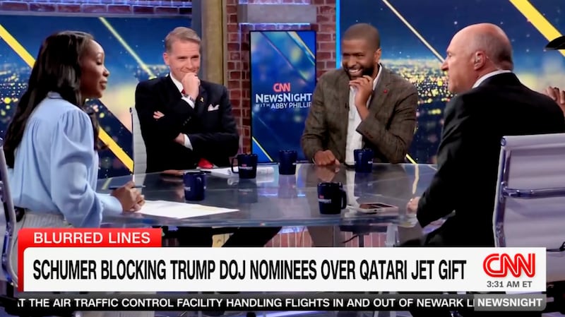 Scott Jennings and Bakari Sellers laugh after O'Leary accuses Abby Phillip of suffering from TDS.