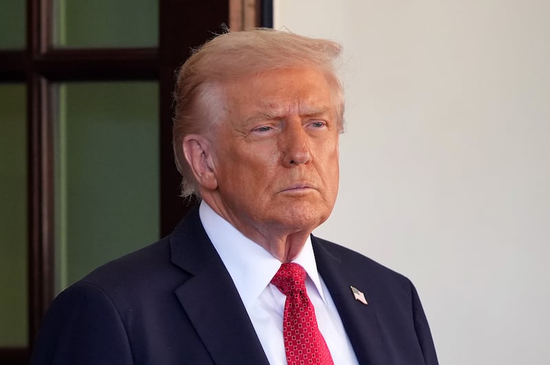 WASHINGTON, DC - OCTOBER 20: U.S. President Donald Trump waits for the arrival of Prime Minister of Australia Anthony Albanese at the White House on October 20, 2025 in Washington, DC. Albanese is visiting the U.S. Capital to meet with President Trump and later visit the Pentagon. (Photo by Kevin Dietsch/Getty Images)