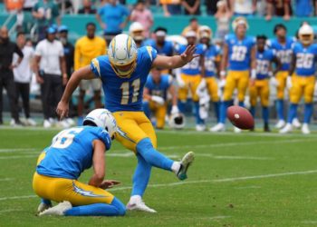 Cameron Dicker helps Chargers survive six lead changes in victory over Dolphins