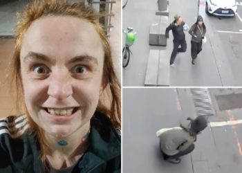 Chilling video shows sushi chef being stabbed by a stranger while walking to work