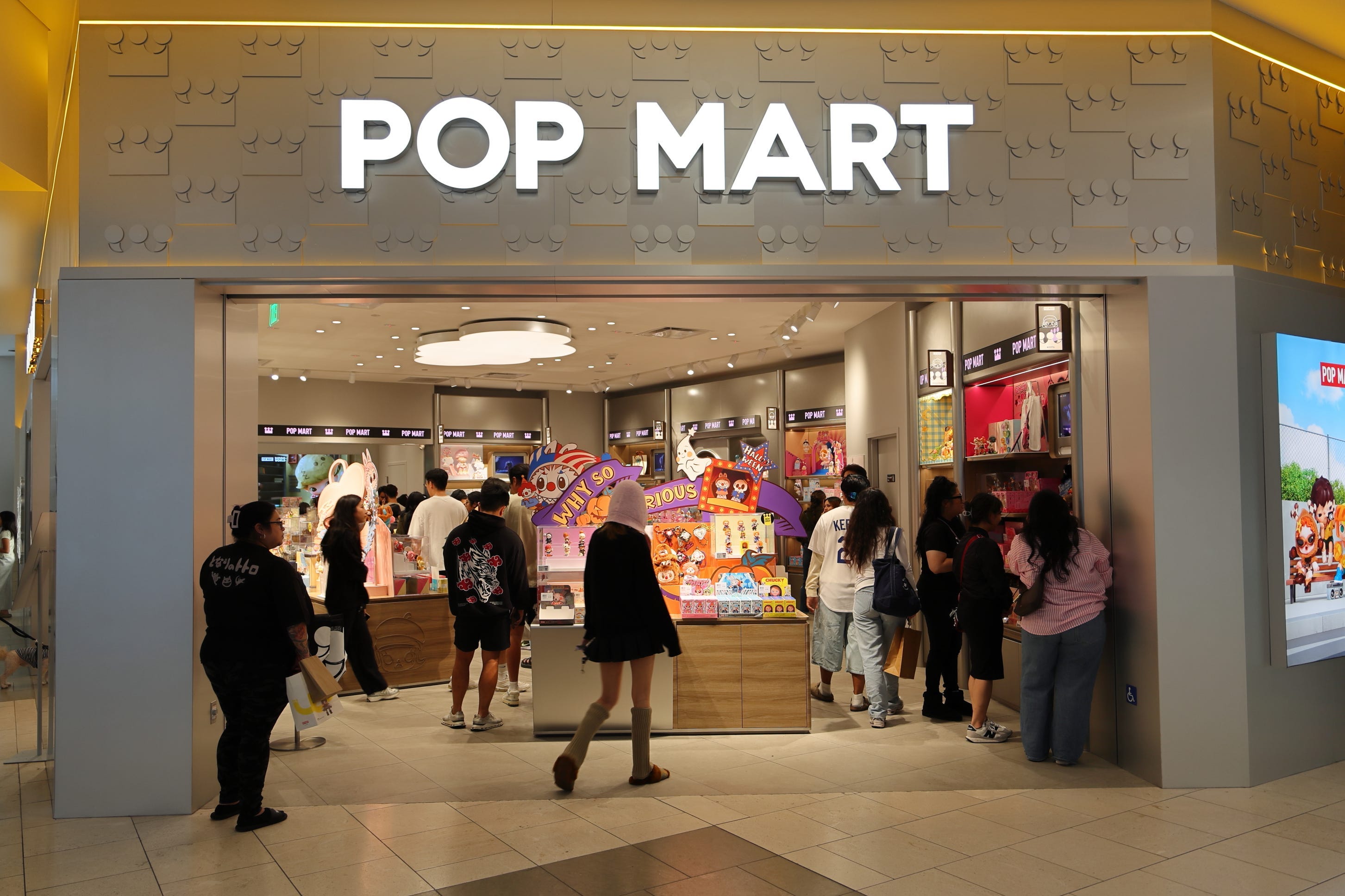 Customers shop at a Pop Mart store in Los Angeles, California.