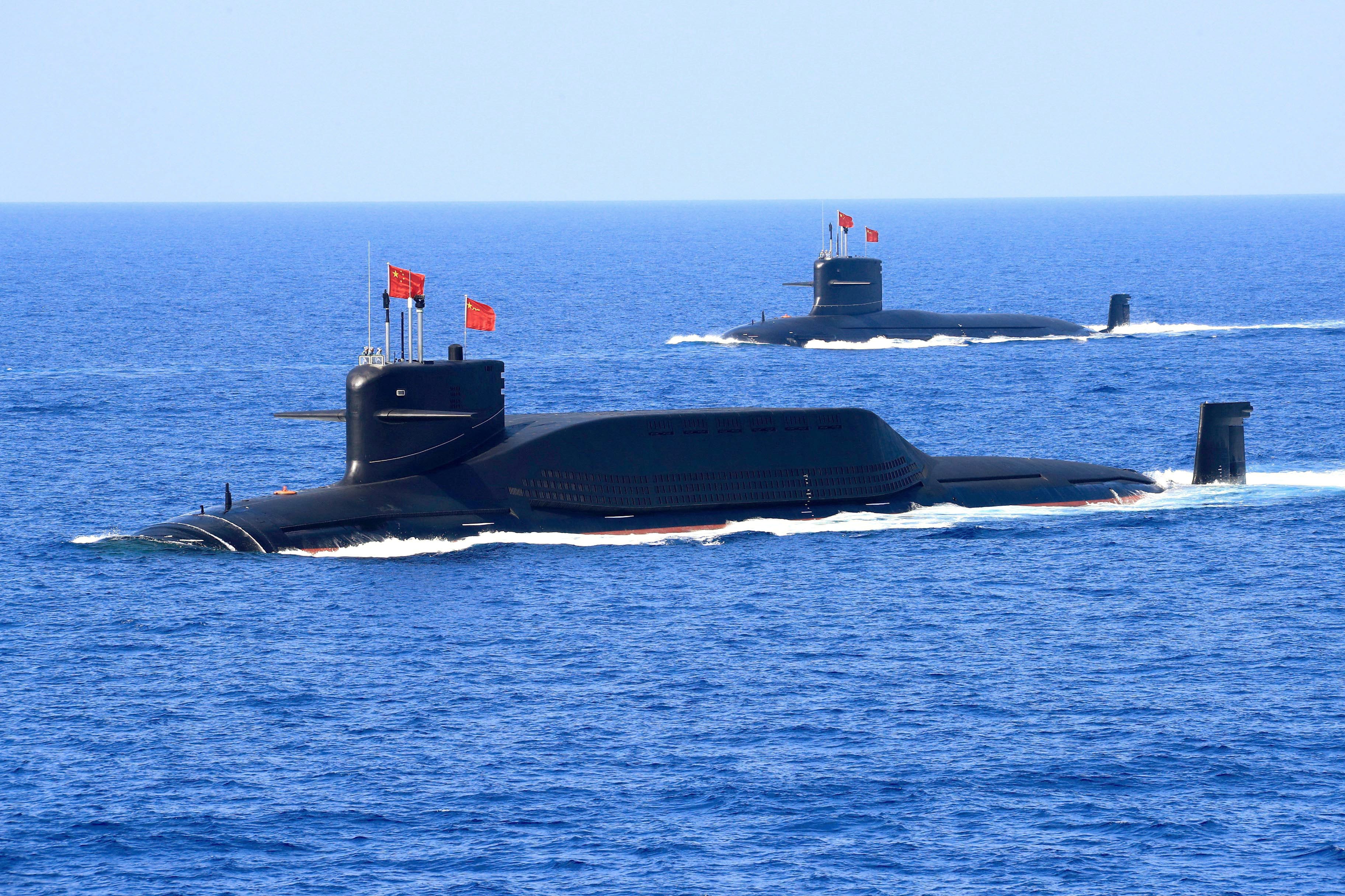 FILE PHOTO: A nuclear-powered Type 094A Jin-class ballistic missile submarine of the Chinese People's Liberation Army (PLA) Navy is seen during a military display in the South China Sea April 12, 2018. REUTERS/Stringer