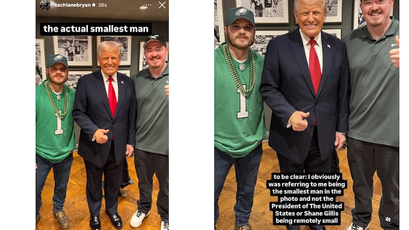 Zach Bryan poses next to President Donald Trump