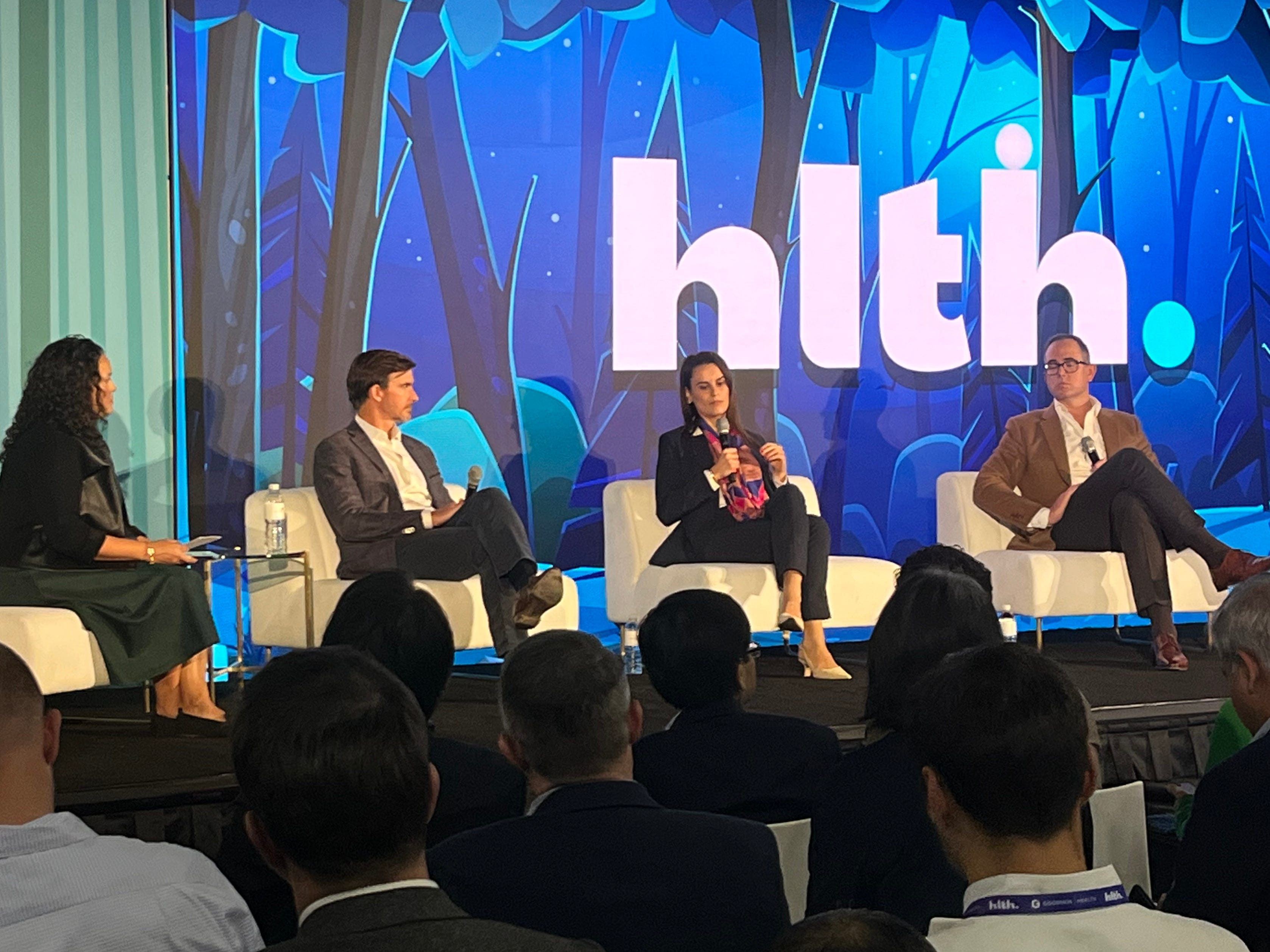 General Atlantic's Robb Vorhoff, Baird's Sasha Kelemen, and JPMorgan's Nick Richitt speak at a panel on M&A and IPOs at the HLTH conference Monday in Las Vegas.